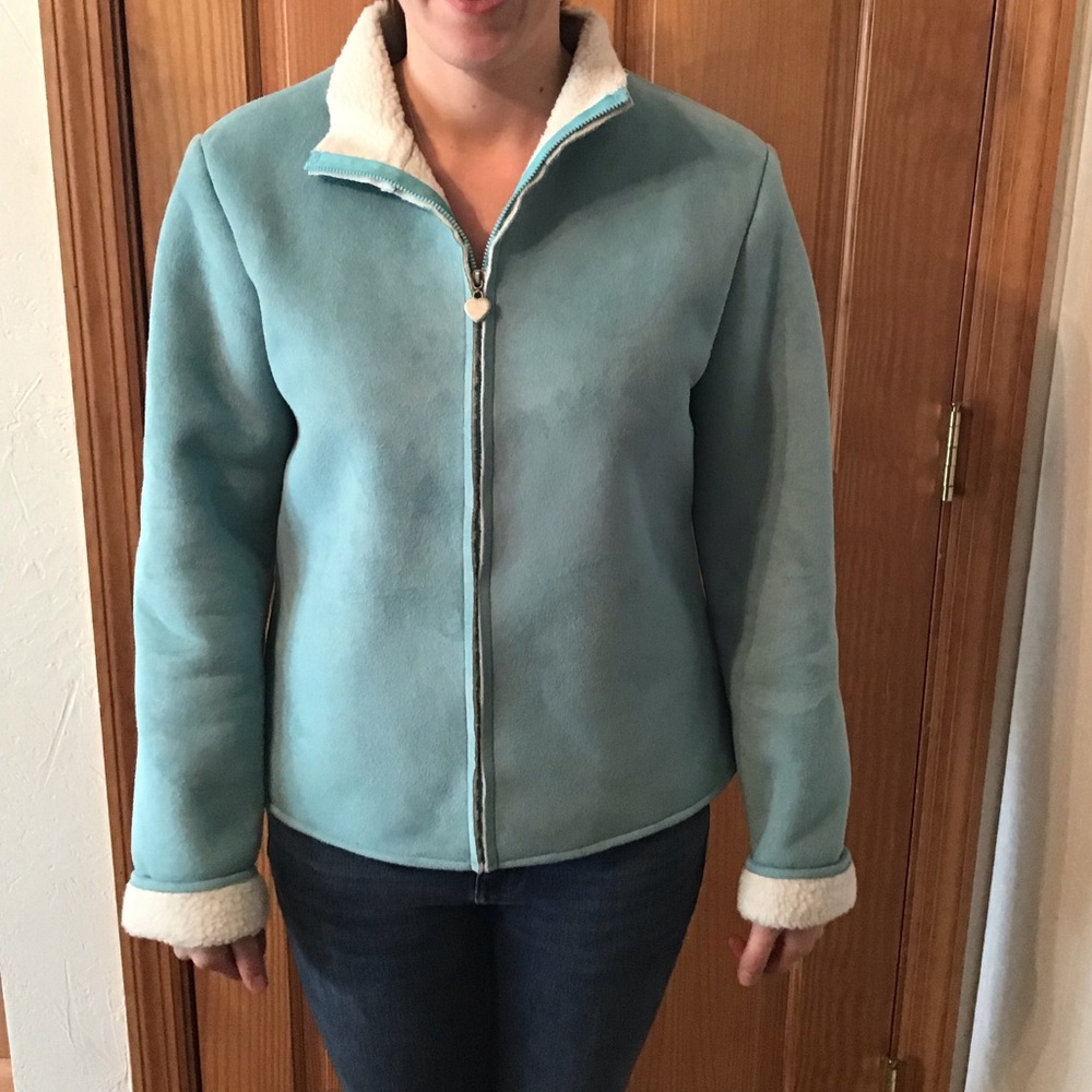 Pale Aqua Sheep Lined Juniors Coat